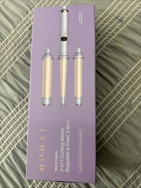 MONAT Triple Touch 3-in-1 Curling Wand - Lavender & Gold